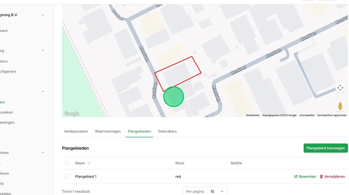 Het plangebied staat in het overzicht van het project