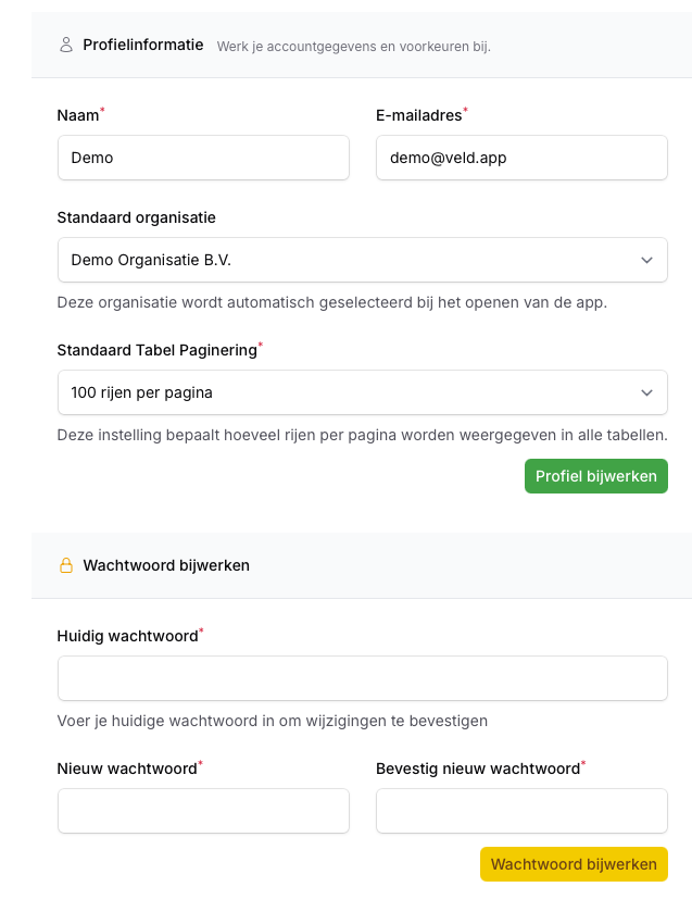 VeldApp Release Notes – Juni / Juli 2025